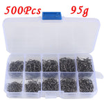 100-600pcs/Box High Carbon Steel Fishing hooks Mixed