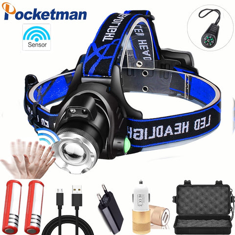 Most Powerful  LED headlamp fishing headlight T6/L2/V6 3 modes Zoomable lamp Waterproof Head Torch flashlight Head lamp 18650